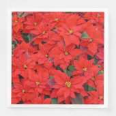 Serviette En Papier Red Poinsettias I Christmas Holiday Floral Photo (Devant)