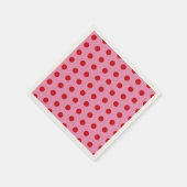 Serviette En Papier Red Polka Dots on Pink (Coin)