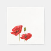 Serviette En Papier Red Poppies Bud (Devant)