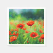 Serviette En Papier Red Poppy Floral Party (Devant)