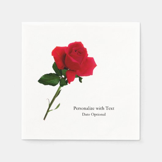 Serviette En Papier Red Rose Custom Cocktail Napkin (Devant)