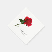 Serviette En Papier Red Rose Custom Cocktail Napkin (Coin)