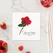 Serviette En Papier Red Rose Custom Script Cocktail Napkin (En situation)