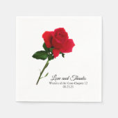Serviette En Papier Red Rose Custom Script Cocktail Napkin (Devant)