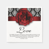 Serviette En Papier Red Rose Damask Amour Mariage Anniversaire (Devant)