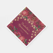Serviette En Papier Red Rose Gold String Étoiles lumineuses Quinceañer (Coin)