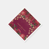 Serviette En Papier Red Rose Gold String Étoiles lumineuses Quinceañer (Coin)