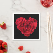 Serviette En Papier Red Rose Heart (En situation)
