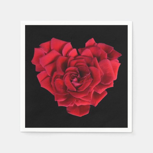 Serviette En Papier Red Rose Heart (Devant)