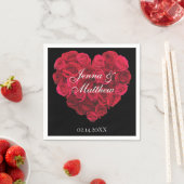 Serviette En Papier Red Rose Heart Valentines (En situation)