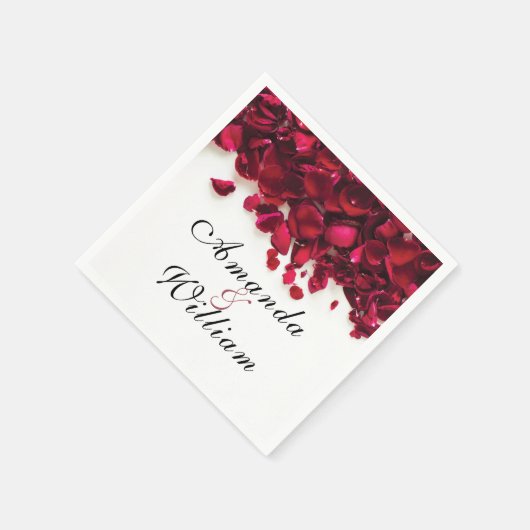 Serviette En Papier Red Rose Petals Mariage personnalisé (Coin)