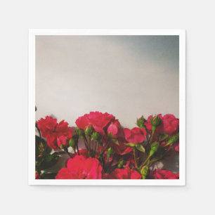 Serviette En Papier Red roses fresh buds blooming bright flowers flora