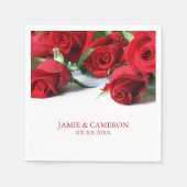 Serviette En Papier Red Roses Mariage Napkin (Devant)
