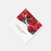 Serviette En Papier Red Roses Mariage Napkin (Coin)