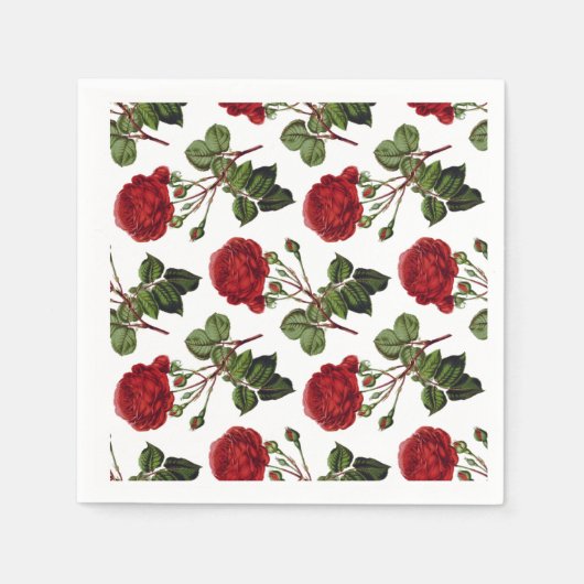 Serviette En Papier Red Roses Pattern (Devant)