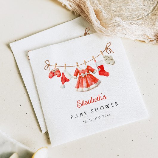 Serviette En Papier Red Santa Baby Baby Shower