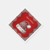 Serviette En Papier Red Santa Hat Holiday Napkin (Coin)