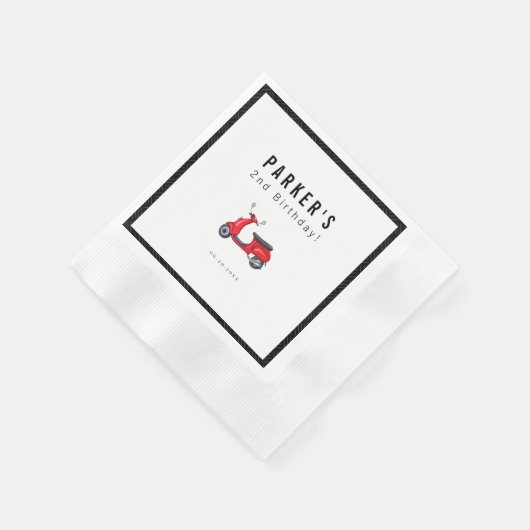 Serviette En Papier Red Scooter Thème Anniversaire (Coin)