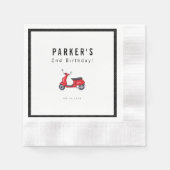 Serviette En Papier Red Scooter Thème Anniversaire (Devant)