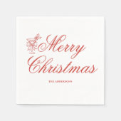 Serviette En Papier Red Scribble Joyeux Noël (Devant)