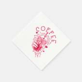 Serviette En Papier Red Skeleton Hand Coffee Soulmate Hearts (Coin)