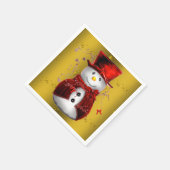 Serviette En Papier Red Snowmen en or (Coin)