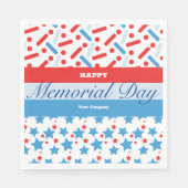 Serviette En Papier Red Stars Sprinkings Memorial Day Event Party (Devant)