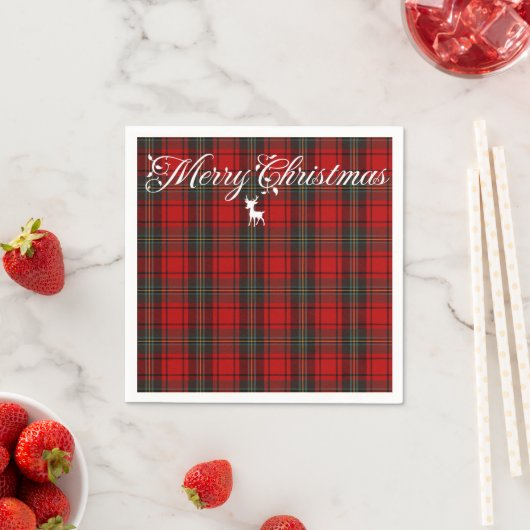 Serviette En Papier Red Tartan Scotland Motif sans joint (En situation)