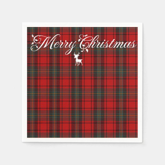 Serviette En Papier Red Tartan Scotland Motif sans joint (Devant)