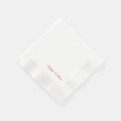 Serviette En Papier Red Text Simple Mariage Cocktail en boîte (Coin)