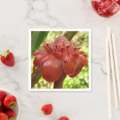 Serviette En Papier Red Torch Ginger Tropical Flower Photographie (En situation)