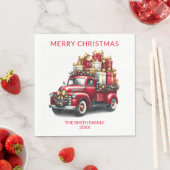 Serviette En Papier Red Truck présente la fête (En situation)