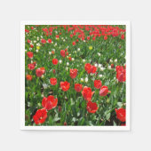 Serviette En Papier Red Tulip Flower Field Nature Photographie (Devant)
