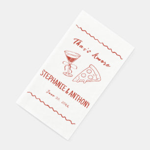 Serviette En Papier Red Whimsical Frame That's Amore Italien Mariage