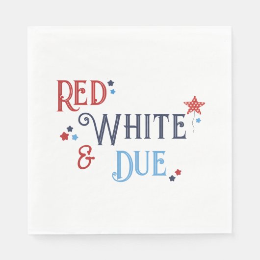 Serviette En Papier Red White and Due Baby Shower Invitation (Devant)
