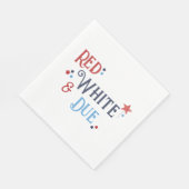 Serviette En Papier Red White and Due Baby Shower Invitation (Coin)