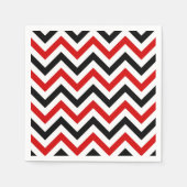 Serviette En Papier Red, white, Black Large Chevron Zig Zag (Devant)
