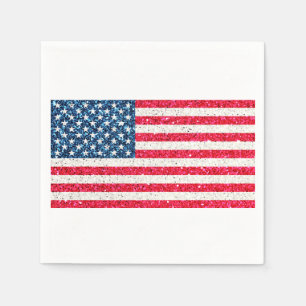 Serviette En Papier Red White Bleu Patriotique Américain Flag Party