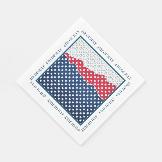 Serviette En Papier Red White & Blue Stars 4th of Jly (Coin)