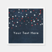Serviette En Papier Red White & Blue Stars Denim Custom Party (Devant)