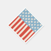 Serviette En Papier Red White & Blue Stars & Stripes Family Barbecue (Coin)