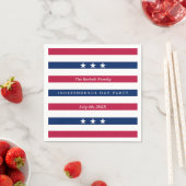 Serviette En Papier Red, White & Blue Stripes 4 juillet (En situation)