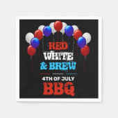 Serviette En Papier Red White & Brew 4 juillet BBQ Party (Devant)