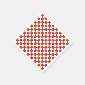 Serviette En Papier Red& White Checkered Pattern Mid Century Modern (Coin)