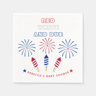 Serviette En Papier Red White Due 4Juillet baby shower de pétards