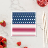 Serviette En Papier Red White et Blue Stars Stripes 4 juillet (En situation)