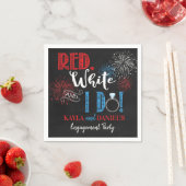 Serviette En Papier Red White et I Do Engagement Party (En situation)