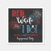 Serviette En Papier Red White et I Do Engagement Party (Devant)