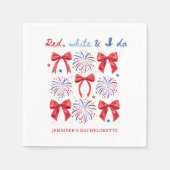 Serviette En Papier Red White et je fais Juillet 4 Bachelorette Party (Devant)