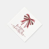 Serviette En Papier Red White Parties scintillant Bow Joyeux Noël (Coin)
